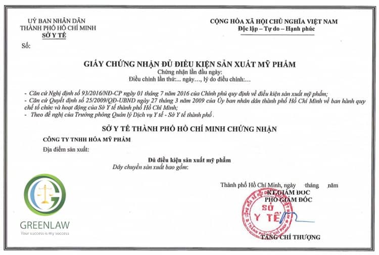 xin cấp giấy phép sản xuất mỹ phẩm